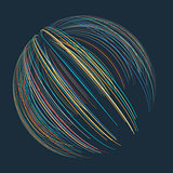 Abstract design of sphere of lines
