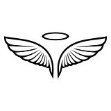 Vector sketch of angel wings