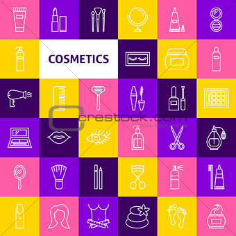 Vector Cosmetics Line Icons