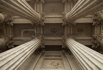 temple columns overhead