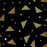 Triangle linear gold seamless pattern. Vintage poster.
