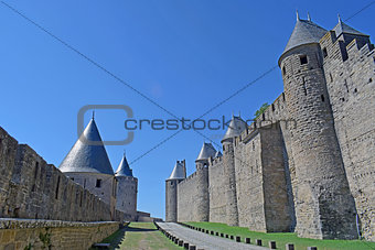Carcassonne medieval walled city in France