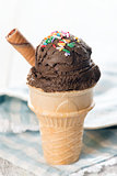 Chocolate ice cream cone 