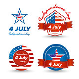 Independence day icons set