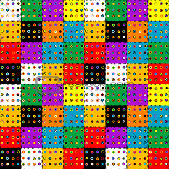 Colorful patchwork background with buttons