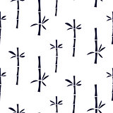 Simple bamboo plant purple seamless vector pattern.