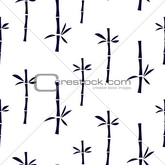 Simple bamboo plant purple seamless vector pattern.