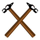 Two crossed hammers
