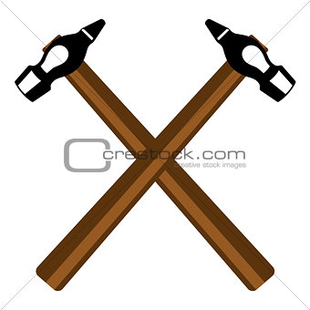 Two crossed hammers