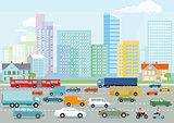 Highway in the big city illustration