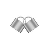 Two connected padlocks in silver design
