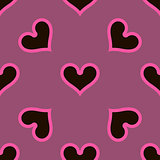 Black hearts seamless background pattern