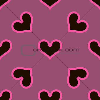 Black hearts seamless background pattern