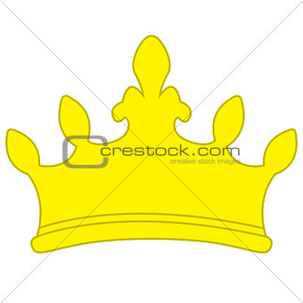 Golden yellow crown icon symbol