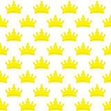 Seamless gold white crown pattern background