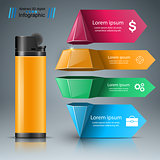Realistic lighter - business infographic and marketing icon.
