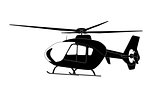 Sticker on car Silhouette of helicopter. Vector Illustration.