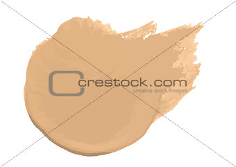 Smear of foundation lotion made with brush on white background. Vector Illustration