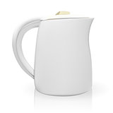 Realistic 3D model of teapot white color. Vector Illustration
