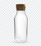 Realistic 3D model of Glass bottle with lid on transparent Background. Vector Illustration