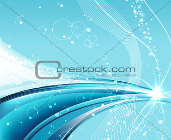 BLUE ABSTRACT BACKGROUND ,LINES ,CIRCLES,GLITTER