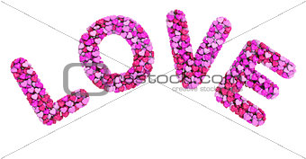 Valentine's day logo with 3d letters on white background
