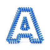 Spring, spiral cable font collection letter - A. 3D