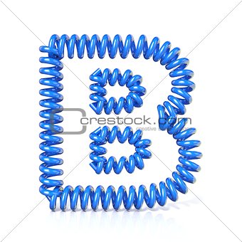 Spring, spiral cable font collection letter - B. 3D