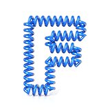 Spring, spiral cable font collection letter - F. 3D