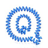 Spring, spiral cable font collection letter - Q. 3D