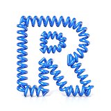Spring, spiral cable font collection letter - R. 3D