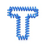 Spring, spiral cable font collection letter - T. 3D