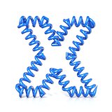Spring, spiral cable font collection letter - X. 3D