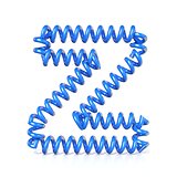 Spring, spiral cable font collection letter - Z. 3D