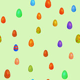 doodle vector easter eggs chaotic seamless pattern