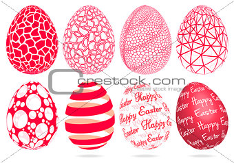 Abstract 3D Easter eggs, vector set