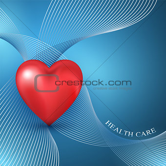 Heart shape on the abstract colorful background.