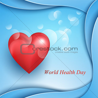 Heart shape on the abstract colorful background.