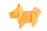Orange dog chow-chow of origami.