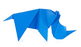 Blue rhinoceros of origami.