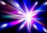 Abstract glowing background of blue and pink beams in the black