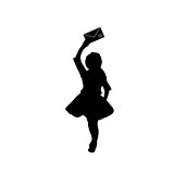 Silhouette girl with a letter in her hand