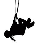 a girl on swing, silhouette vector