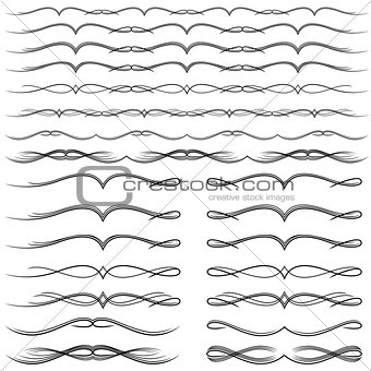 Set of swirl border design elements