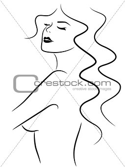 Exciting woman with closed eyes