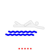 Swimming person stick it is icon .