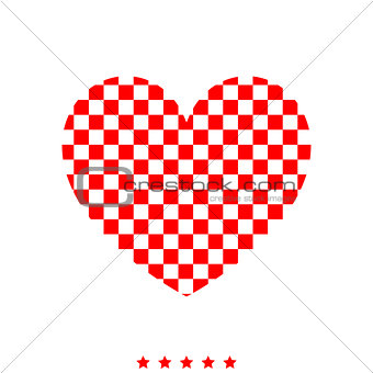 Heart with square it is icon .