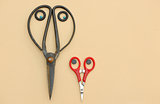 Old and new, young scissors
