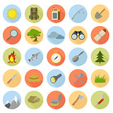 Flat icons of camping