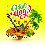 Cinco de Mayo banner. Lettering text greeting card